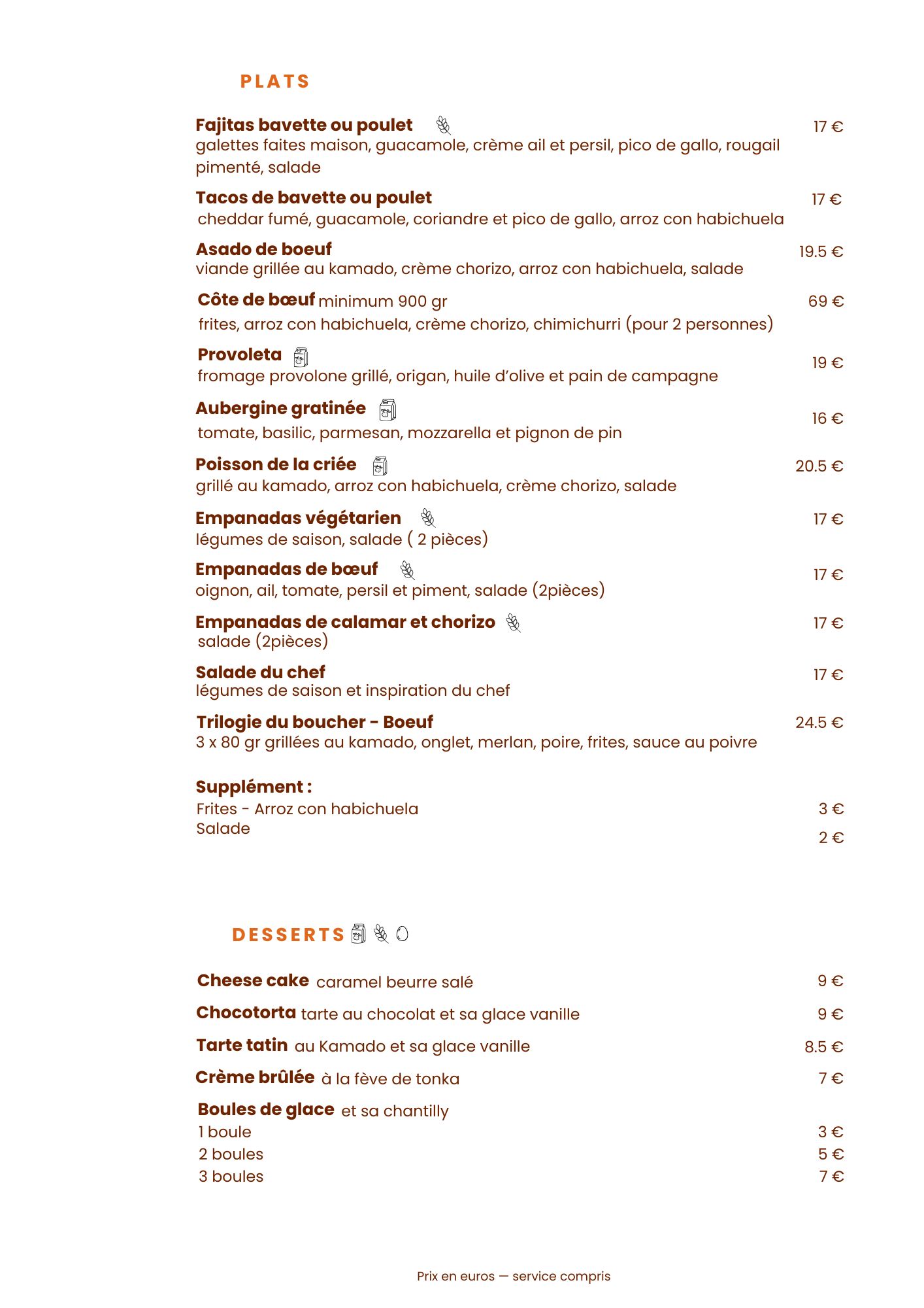 Plats & Desserts