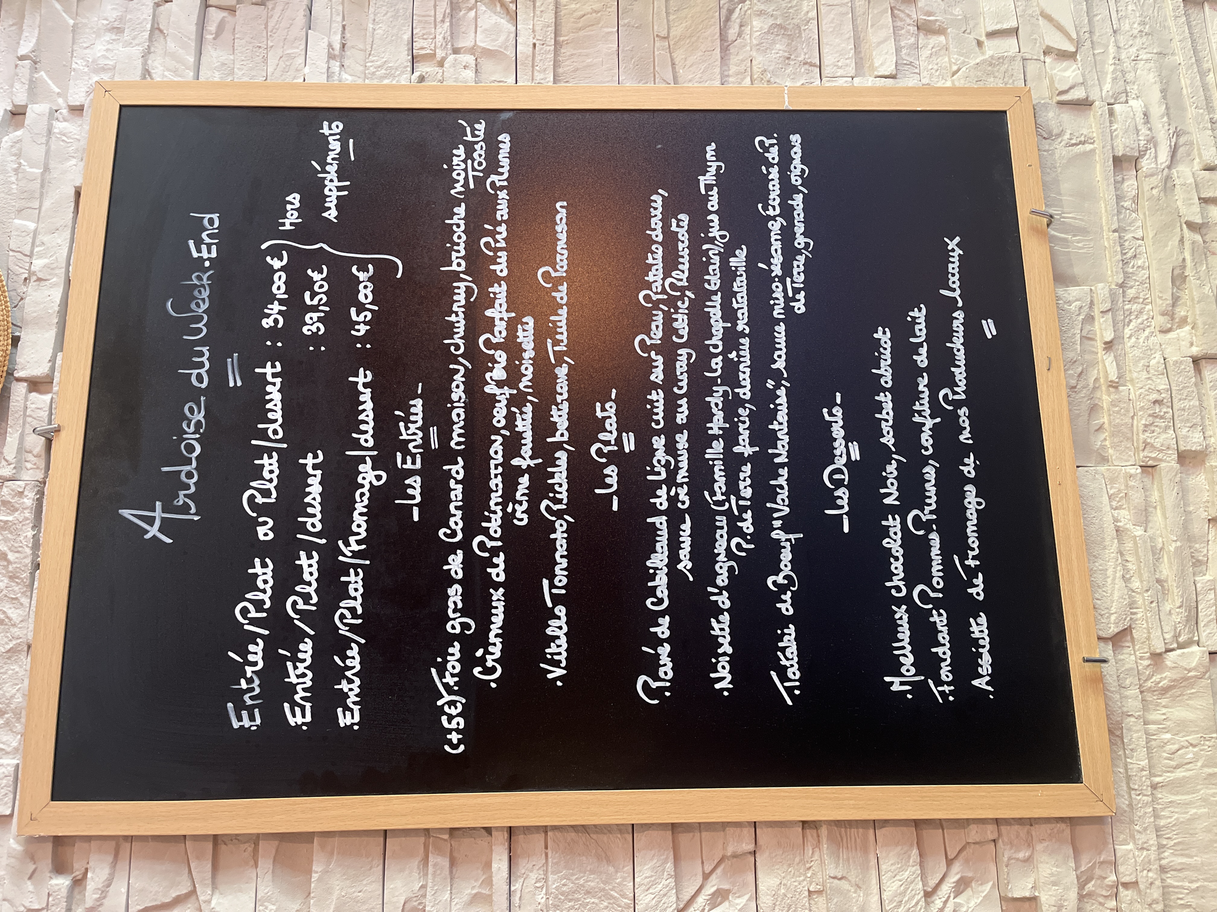 Menu du week-end